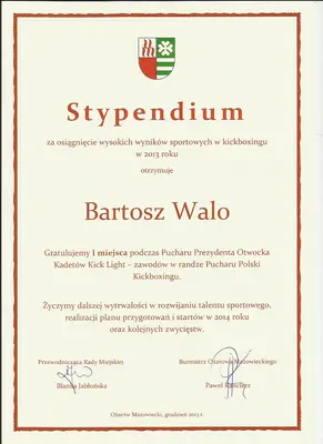 Dyplom OSKB 2013 - 05 walo stypendium gminne