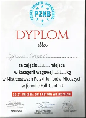 Dyplom OSKB 2014 - 03 szyszka ostrow wlkp 2014