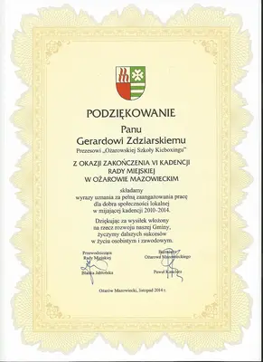 Dyplom OSKB 2014 - 07 podziekowanie ozarow 2014