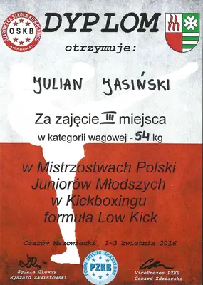 Dyplom OSKB 2016 - 2016 ozarow julian jasinski