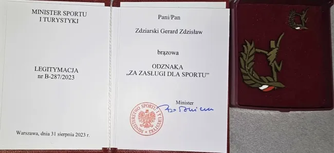 Gerard Zdziarski - Legitymacja