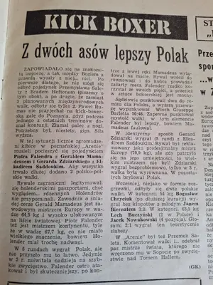 Kick Boxer: „Z dwóch asów lepszy Polak” – relacja ze zwycięstwa Gerarda Zdziarskiego nad zawodowym mistrzem Europy Elkadirem Saddoukim, Poznań 1991