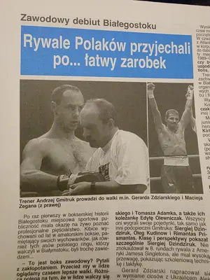„Rywale Polaków przyjechali po łatwy zarobek” – zawodowy debiut w Białymstoku, Gerard Zdziarski w narożniku trenera Andrzeja Gmitruka